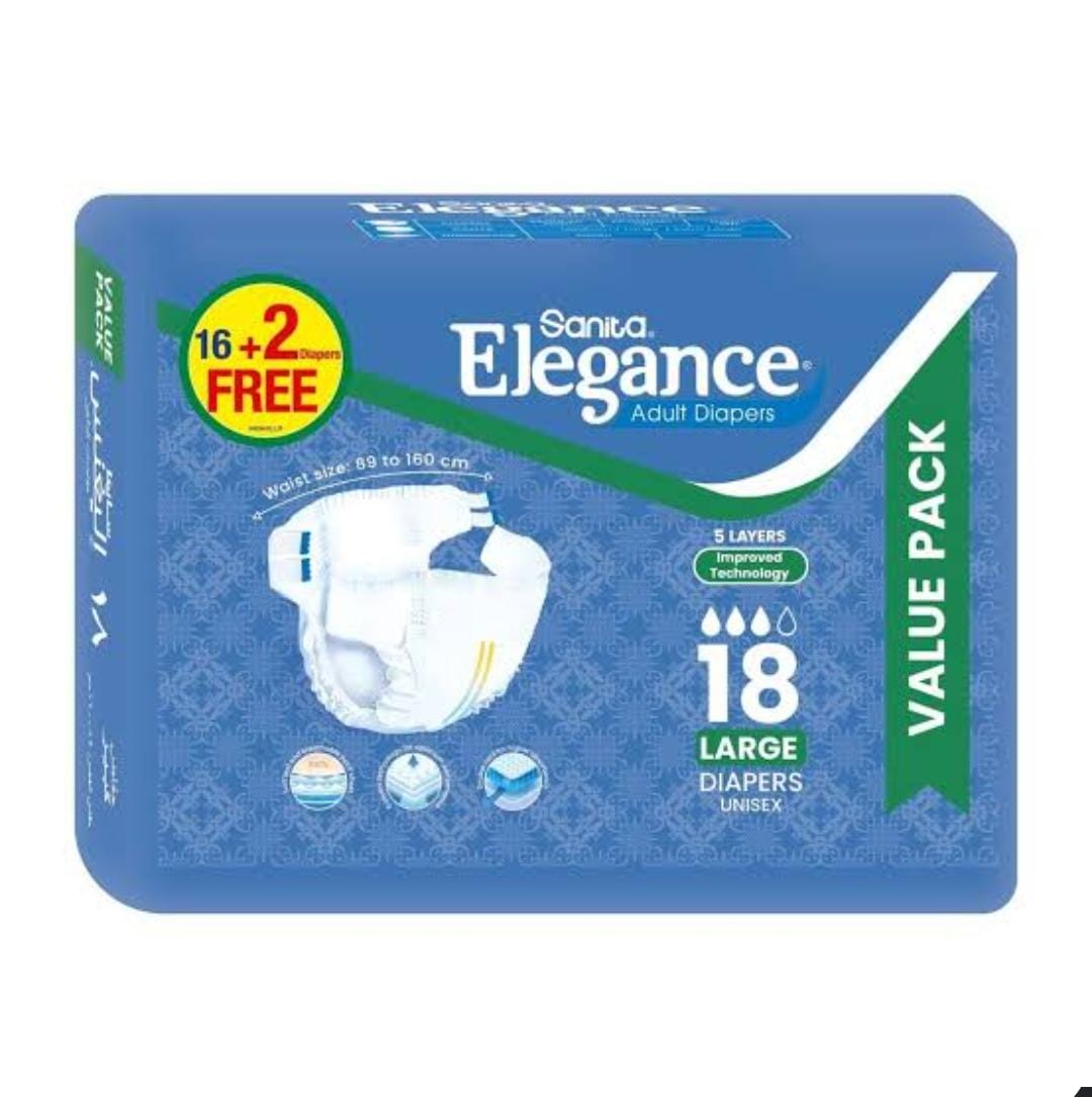 حفاضات كبار سن اليجانس 18 ق Xl